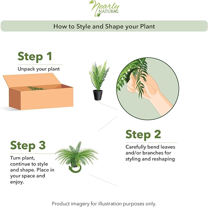 Nearly Natural 22" Boston Fern Artificial Plant In Sandstone Planter, Green