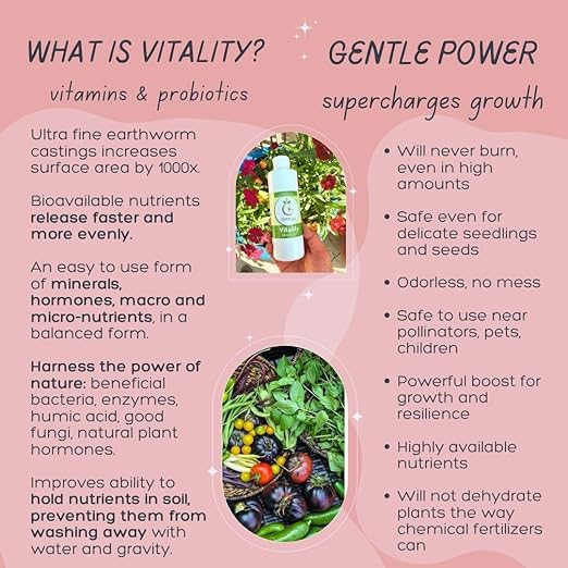 VermisTerra Vitality 16 oz - 4 pack (64 oz) Worm Castings Super Concentrate, Plant Food, Promotes Health and Amazing Growth for Vegetables, Fruit, Houseplants - Non-Toxic, Living Enzymes, Gentle - Will Not Burn