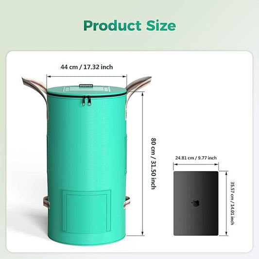 Compost Bins Outdoor 32 Gallon Reusable Garden Yard Waste Bag Breathable Thickened Foldable with 4 Handles for Leaf Compost Collection