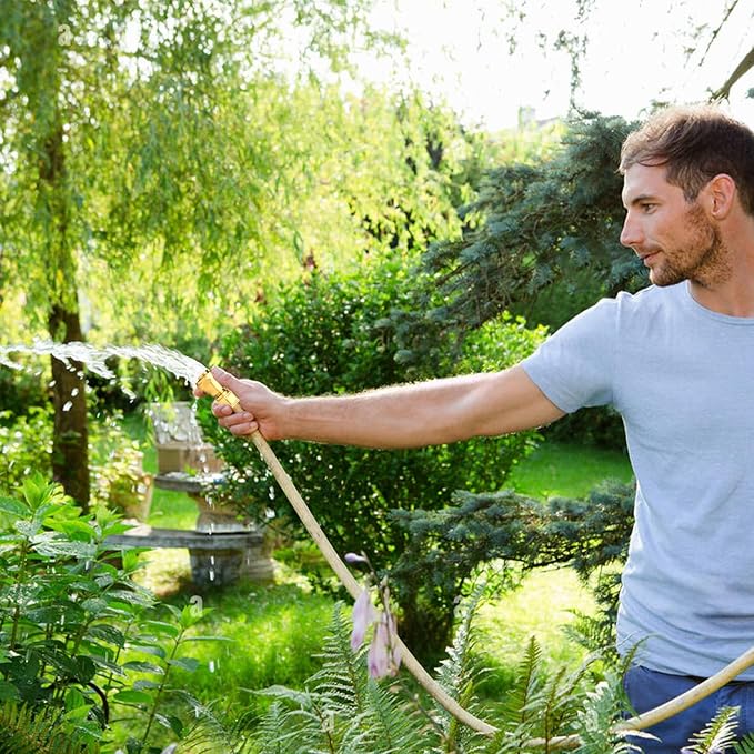 high pressure hose nozzle with connector - adjustable rotating brass spray nozzle for garden hose, terrace washing and vehicle cleaning(A set of nozzles)