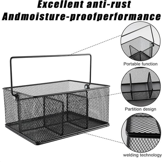 Garden Tools 8-Piece,Black Metal Mesh Garden Basket with Handle,Gardening Hand Tool Set with Pruning Shears,Gloves,Stainless Steel Weed Puller Tool,Ideal Gardening Gifts for Women Men