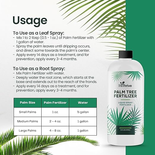 Premium 16oz Palm Fertilizer - Lush Growth, Rich in Plant Nutrients, Easy Liquid Application