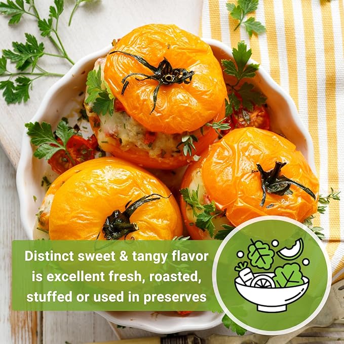 Sow Right Seeds - Garden Peach Tomato Seeds for Planting - Non-GMO Heirloom Packet with Instructions to Grow an Outdoor Home Vegetable Garden - Unique Peach-Shaped Tomato - Great Gardening Gift