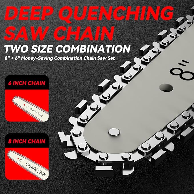 Mini Chainsaw for Miwaukee M18 Battery, 8-Inch and 6-Inch 2-IN-1 Cordless Electric Chain saw with Brushless Motor and Auto-Oiler, 800W Hand Mini Chainsaw for Tree Pruning Wood Cutting(No Battery)