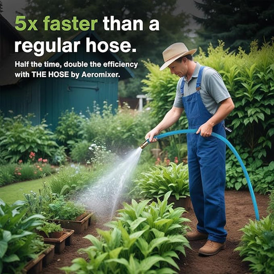 Aeromixer THE HOSE - 1 Inch 75Ft Flexible Garden Hose, Heavy Duty Garden Hoses for Outdoors, Anti Kinking Industrial Outdoor Water Hoses, 650 PSI High-Pressure Watering Tool for Farming and Gardening