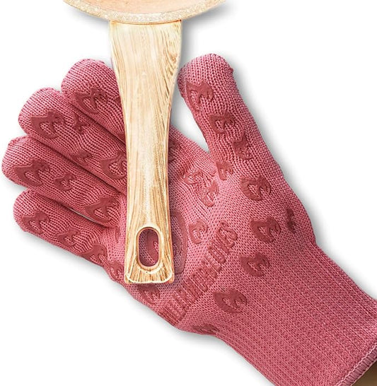 Oven Gloves 932°F Extreme Heat & Cut Resistant Oven Mitts with Fingers for BBQ, Cooking, Grilling, Baking – Accessory for Smoker, Cast Iron, Fire Pit, Camping, Fireplace and More