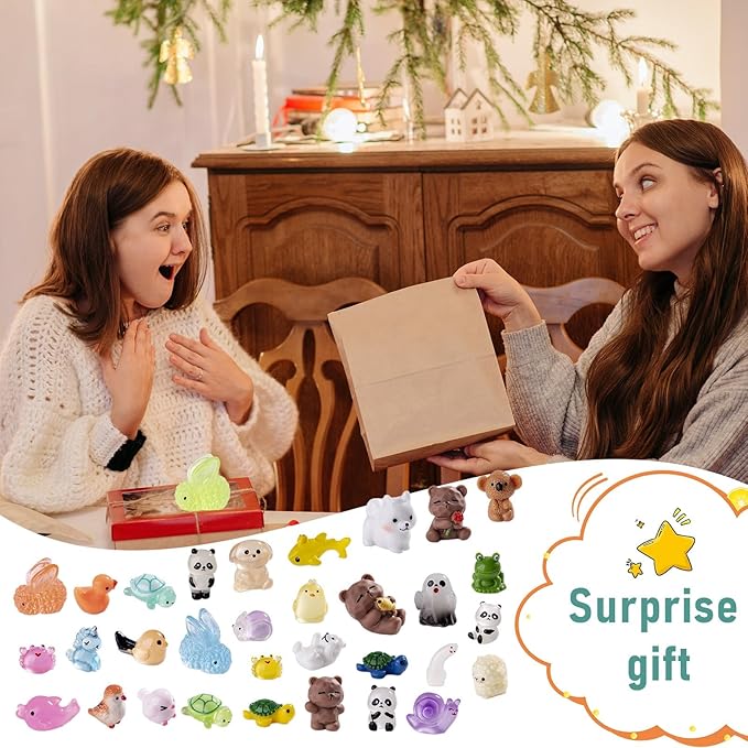 140 Pack Mini Animals Tiny Duck,Cow,Bee Figurines Bulk for Miniature Dollhouse Decor Accessories Garden Aquarium Potted Ornament Party DIY Charms Office Classroom Activity to Hide