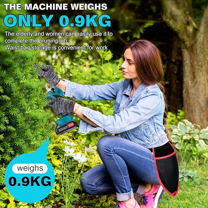 Cordless Electric Pruning Shears,Branch Cutter with LCD Display, Trimming Scissors Battery Power,1.6 Inch Cutting Diameter, SK5 Blade Tree Trimmer, 2 Rechargeable 2000mAh Lithium Batteries set