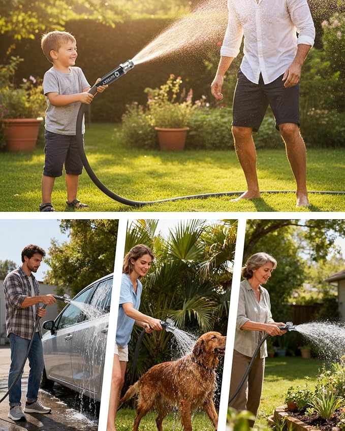 Garden Hose 50ft โ Ultra-Light, Kink-Free, High-Pressure, Abrasion-Resistant, Durable, All-Weather, Eco-Friendly