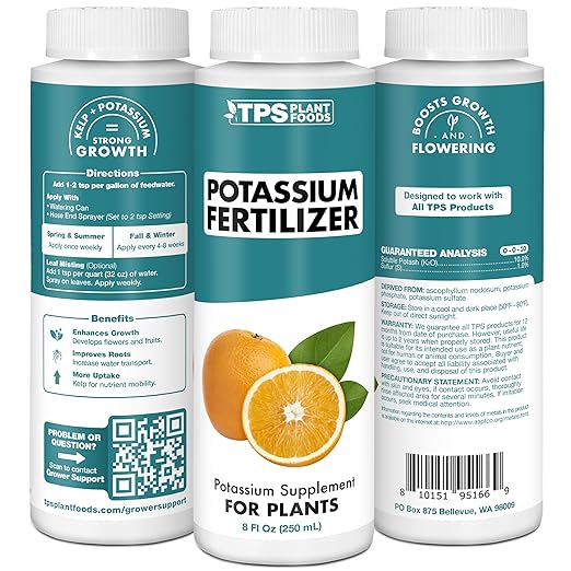 Potassium Fertilizer for Plants, Boosts Growth, Budding and Flowering, Liquid Plant Food 128 oz (1 Gallon)