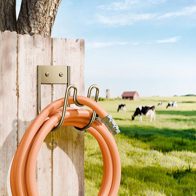 Bronze Metal Garden Hose Holder - Wall Mounted Water Hose Holder - Hose Hanger Heavy Duty for Water Hose Extension Cords Vacuum Hose (1 Pack)