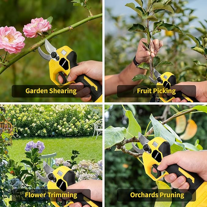 Pruning Shears Compatible with Dewalt 20V Battery, Brushless Cordless Pruning Shears with LCD Display and SK5 Blades, 0.8-1.2 Inches Cutting Diameter, for Branch Trimming (Battery Not Included)