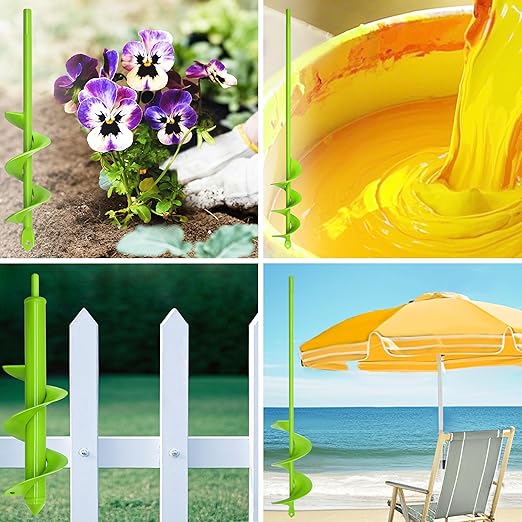 TCBWFY 4 Pack Garden Auger Spiral Drill Bits – Heavy Duty Steel,Corrosion Resistant – Perfect for Post Holes,Earth & Lawn Augering,Planting Bulbs & Trees