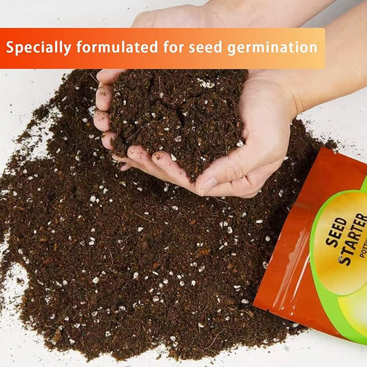 Seed Starting Soil Mix 1qt, Seed Starter Seedling Soil Ready to Use Suitable for Vegetable, Flower, Houseplant and Bonsai