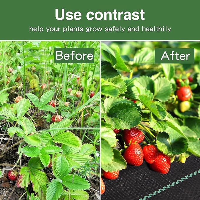 6FT*300FT Landscape Fabric Weed Barrier Fabric Heavy Duty, Weed Gardening Ground Cover Mat, Weed Control Garden Cloth, Woven Geotextile Fabric for Underlayment, Commercial Driveway Fabric, Black