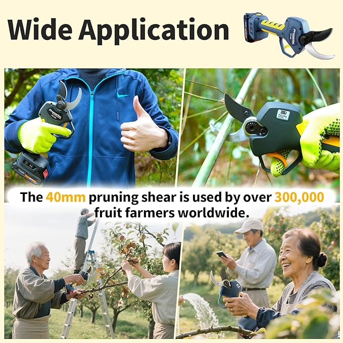 2-in-1 Brushless Pole Pruning Shear, 40mm Professional Cordless Pruners with Extension 1.6 Inches Compatible with Makita 18V Batteries Electric Tree Pruner 4000mAh Battery Secateurs