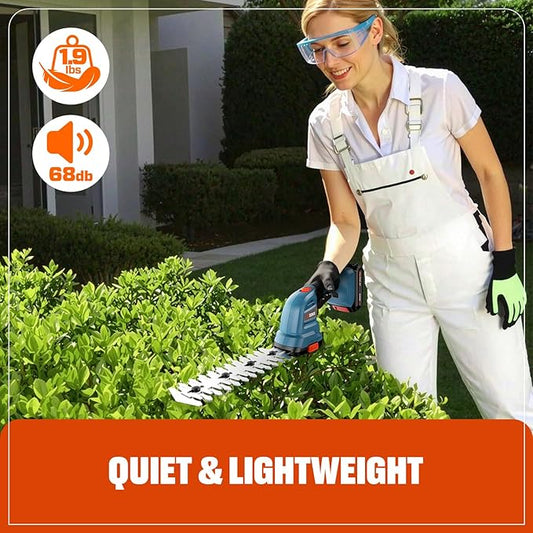 Senix X2 20 Volt Max* 2-in-1 Cordless Hedge Trimmer and Grass Shear with Interchangeable 4-Inch and 8-Inch Blades, Includes 2.0 Ah Battery and Charger (GSX2-M)