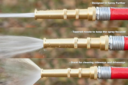3-Pack 3-in-1 Multi-Purpose 5-inch Brass Twist Garden Hose Nozzle with Adjustable Spray Patterns and Shut-Off Valve