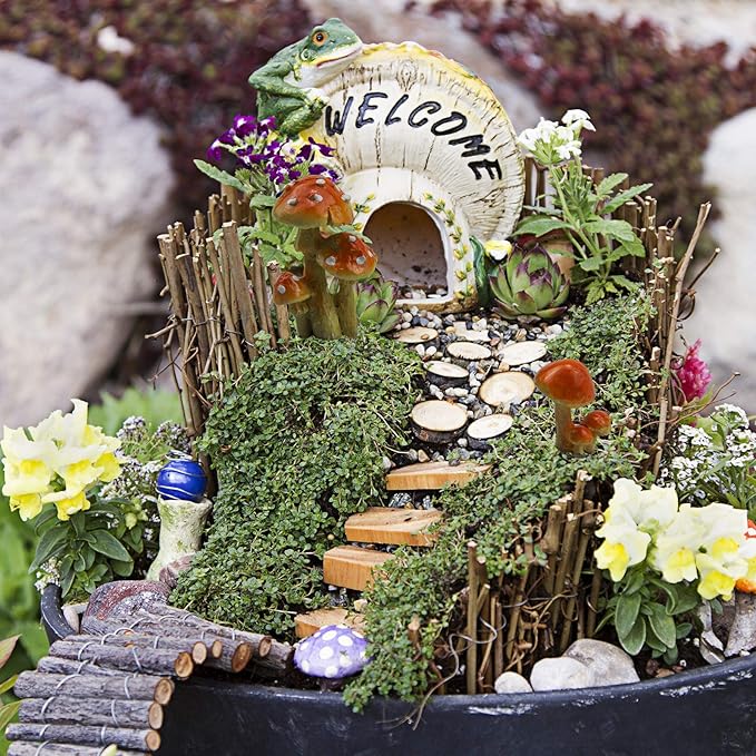 3pcs Resin Mushroom Miniature Fairy Garden Decoration Accessories Sculptures Statues,Yard Decor for Outside Gnomes Outdoor Decor for Patio Zen Garden