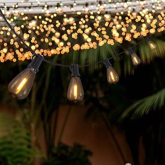 JONATHAN Y JYL8704C 10-Light Indoor/Outdoor 10 ft. Rustic Industrial LED C7 Bulb String Lights Farmhouse, Contemporary, Transitional, Modern, Patio, Porch, Backyard, Black