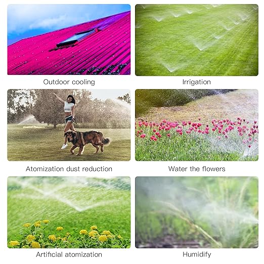 50pcs Adjustable Flow Micro Spray Drippers, 1/4" Garden Irrigation Sprinkler Heads with 3 Tee Connectors for Agricultural Patio Misting System, Drip Watering Kit