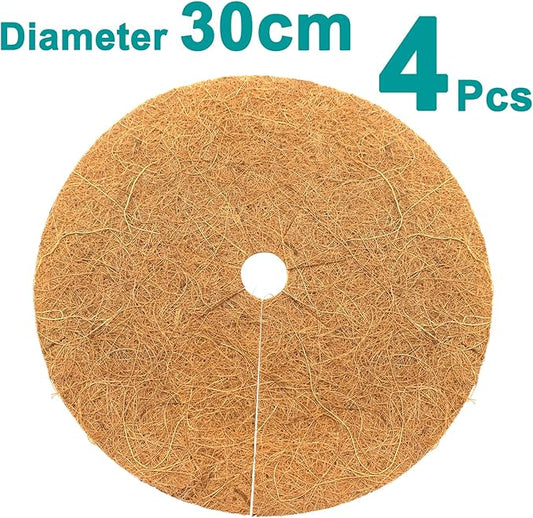 Coconut Fiber Mulch Rings for Winter Plant Protection Coconut Fibers Mulch Ring for Shrubs Against Cold Frost Wind, 4PCS 11.7inches/30cm Diameter