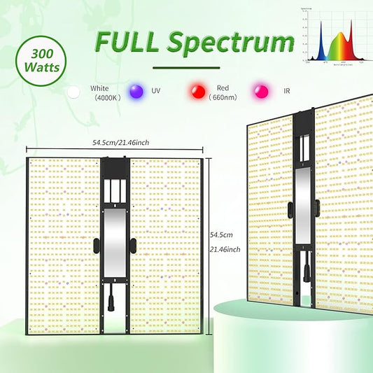 FARMLITE Grow Light for Indoor Plants Quantum Board Grow Light Full Spectrum Led Grow Lights Growing Lamp Daisy Chain Dimmable (300Watts)