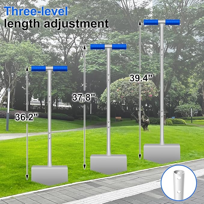 Edger Lawn Tool with T-Grip & Saw-Tooth, Manual Lawn Edger Tool Edging Shovel, Lawn Edger for Grass, Garden, Yard, Landscaping, Sidewalk or Cable Burying, Steel Long Handled, 39in (A)