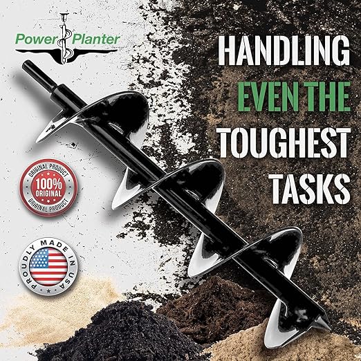 Power Planter DIY Guru Garden Drill Auger Bit (3"x12") — Designed for Planting, Digging Holes, Paint Mixing, Cement Mixing and Other Home Projects — Made of Steel with a 3/8" Non-Slip Hex Drive (Pink)