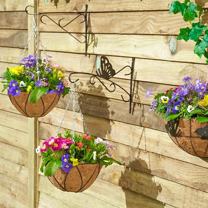ZeeDix 16 Inch Coco Liners for Hanging Baskets, 4 Pcs Round Coco Liner 100% Natural Coco Fiber Basket Coconut Replacement Liner for Hanging Baskets Planters Flowers Vegetables(16in-4pcs)