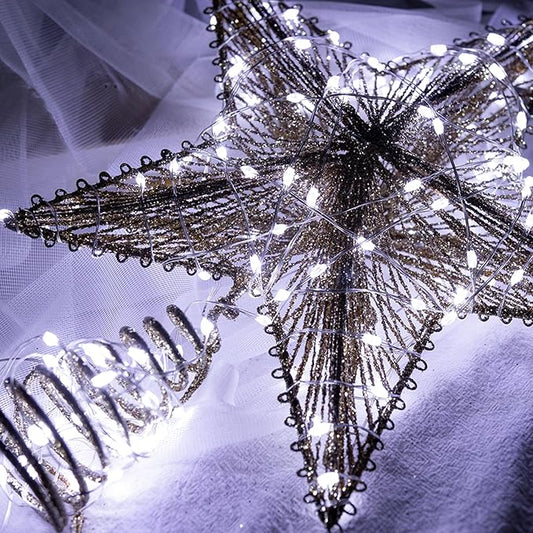 Solar String Lights for Outside,100FT 300 LEDs Solar Fairy Lights,Waterproof 8 Modes Button Outdoor String Light for Patio Garden Backyard Tree Wedding Christmas,Silver Wire,Cool White