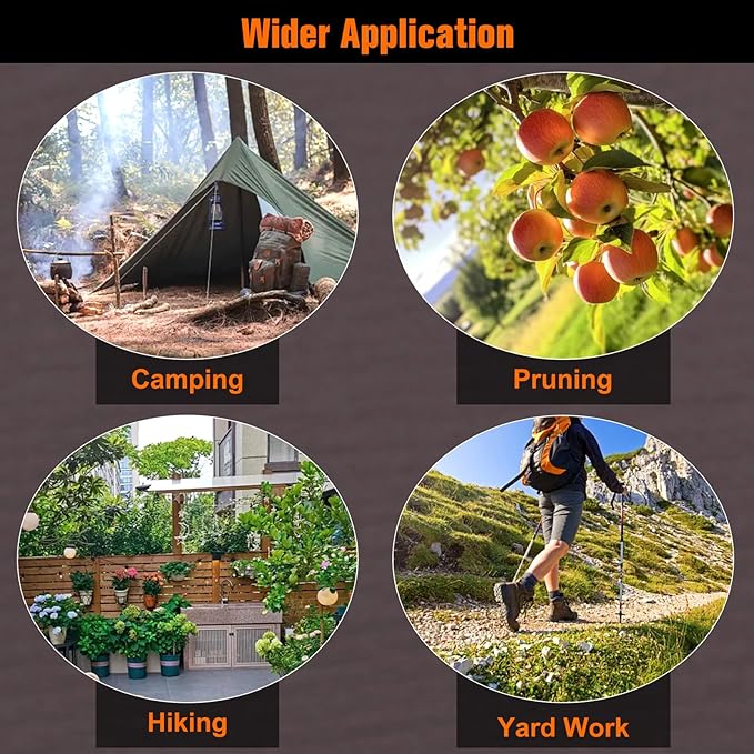 8Inch Folding Saw Camp Saw Folding Heavy Duty Rugged Blade Hand Saw Pruning Saw with Ergonomic Non-Slip Handle Design for Camping, Gardening, Hunting,Cutting Wood, PVC, Bone