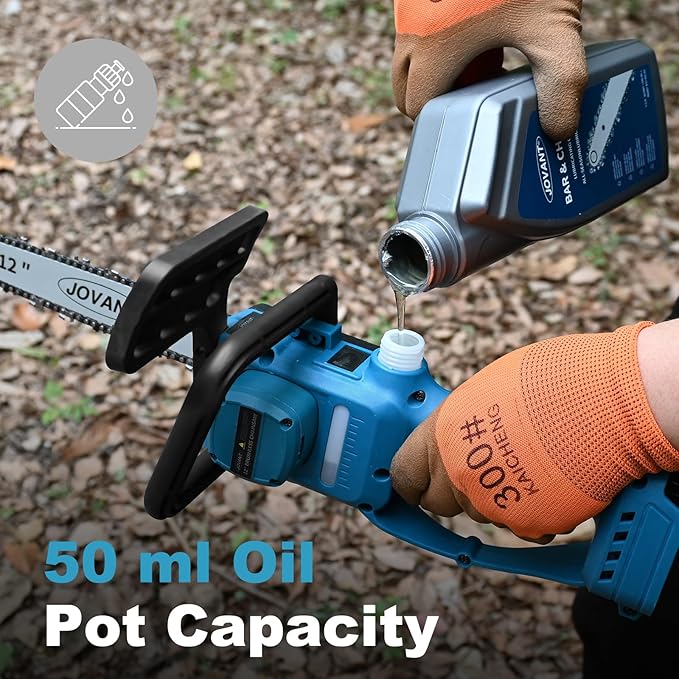 12 Inch Electric Pole Saws for Tree Trimming, 2-in-1 Cordless Pole Saw 2 x 4.0Ah Battery Powered Pole Chainsaw Lightweight with Shoulder Strap for Thicker Wood Cutting Pruning