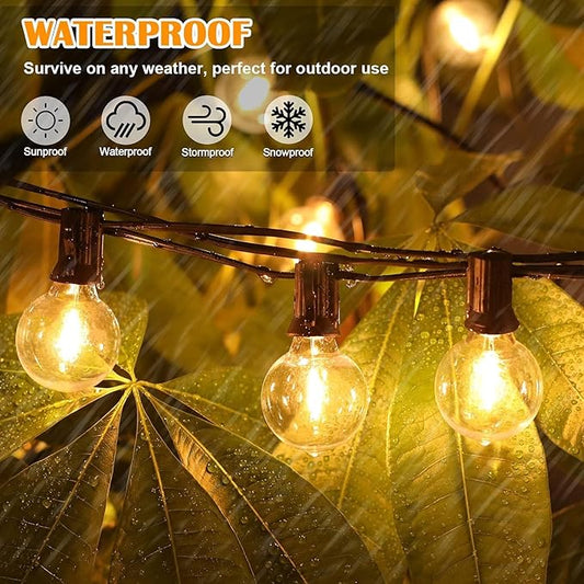 Brightever 120ft Outdoor G40 LED Globe String Lights Dimmable Waterproof Shatterproof Light Strings with 60+2 Bulbs Connectable Commercial Hanging Lights for Patio House Backyard Balcony