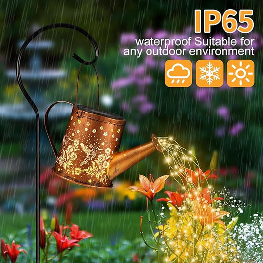 Solar Watering Can Light, Solar Powered Hanging Lantern Landscape Lights, Decorative Garden for Yard Waterproof Garden Decor, Gifts for Mom, Grandma(Hummingbird)