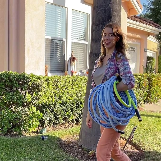 Atlantic Female to Female Heavy Duty Garden Hose 1 ft x 5/8 Inch Blue Color, Short Connection Leader Hose (Blue 1 Feet)