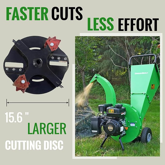 S1 Wood Chipper, 20: 1 High Reduction Ratio, 7 HP 212cc Heavy Duty Engine Gas Powered, 3" Max Wood Diameter Capacity, Robust Shredder Mulcher with Large Cutting Rotor