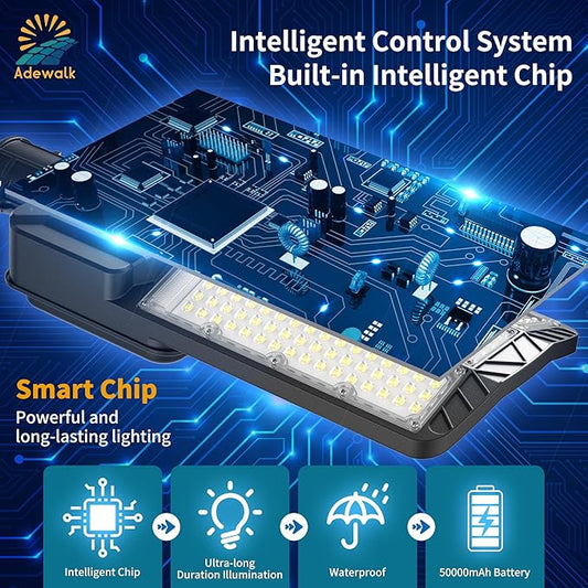 10000W Solar Street Light Outdoor, Commercial Grade Outdoor Solar Lights Dusk to Dawn, Large Panel Pro Outside Light with Motion Sensor and Remote, Solar Parking Lot Lights for Yard, Country 1 Pack