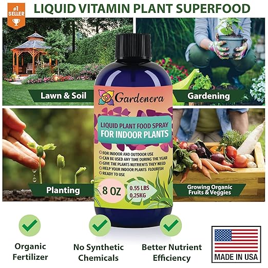 Gardenera Plant Growth Superfood for PHILODENDRON with 18 Vitamins & Minerals - Organic Plant Food Fertilizer - Micro-Fungi and Bio-Organisms for PHILODENDRON Plant Care & Growth Enhancement - 32oz