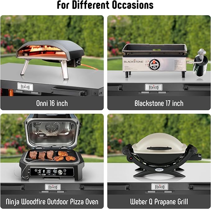 Grill Table, Outdoor Bar Cart Grill Cart with Storage Cabinet, Modular Outdoor Kitchen Island, Outdoor Grill Station with 304 Stainless Steel Top for Lawn & Garden, L35.4 x W24