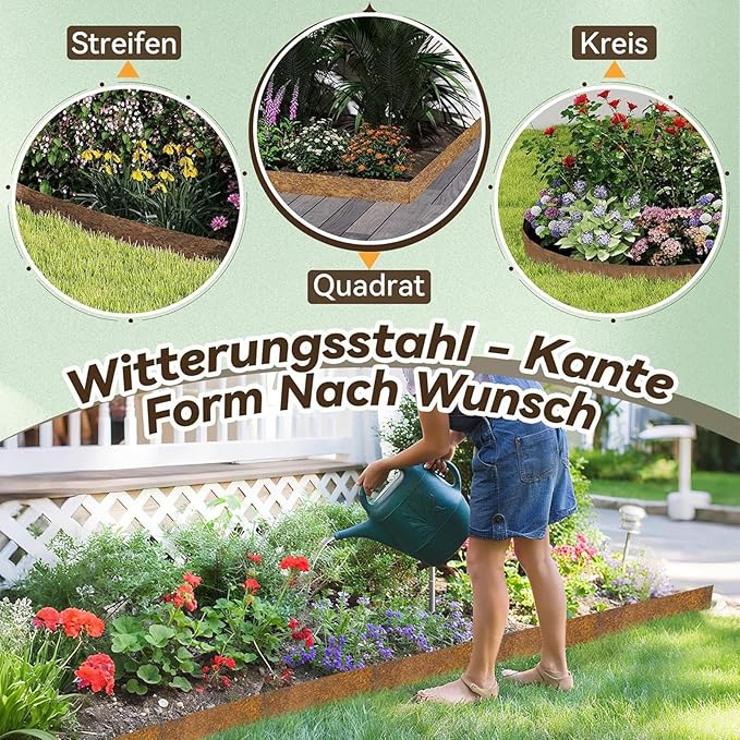 Edging for Landscaping,Flower Bed Border | 33 Feet Metal Decorative Fence Barrier for Garden Patio Backyard Landscape Flower Bed Outdoor