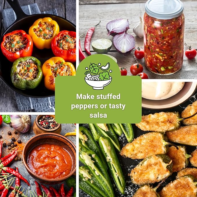 Sow Right Seeds - Hot & Sweet Pepper Seed Collection for Planting - California Wonder, Cubanelle, Sweet Banana, Poblano, Serrano, Sunbright, Cayenne, Anaheim - Non-GMO Heirloom Peppers to Plant