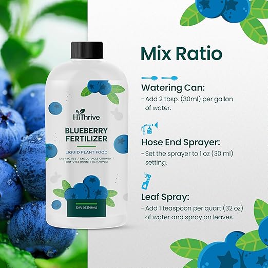 32oz Blueberry Fertilizer - Makes 32 Gallons of Fruit Tree Fertilizer for Blueberries, Liquid Plant Food for Sweet, Plump Blueberry Plants, Instant Plant Food That Promotes Growth & Abundant Harvests