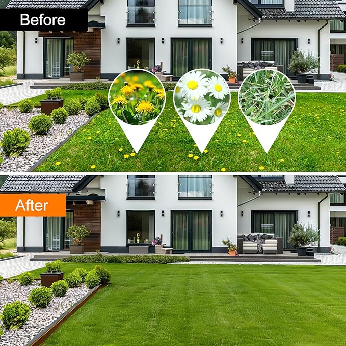 DEWINNER 4-Claw Stand Up Weed Puller Tool, 34'' Heavy Duty Manual Weeding Tool with Ergonomic Handle, Effortless Weed Removal & Ejector Design for Lawn, Garden – No Bending or Kneeling