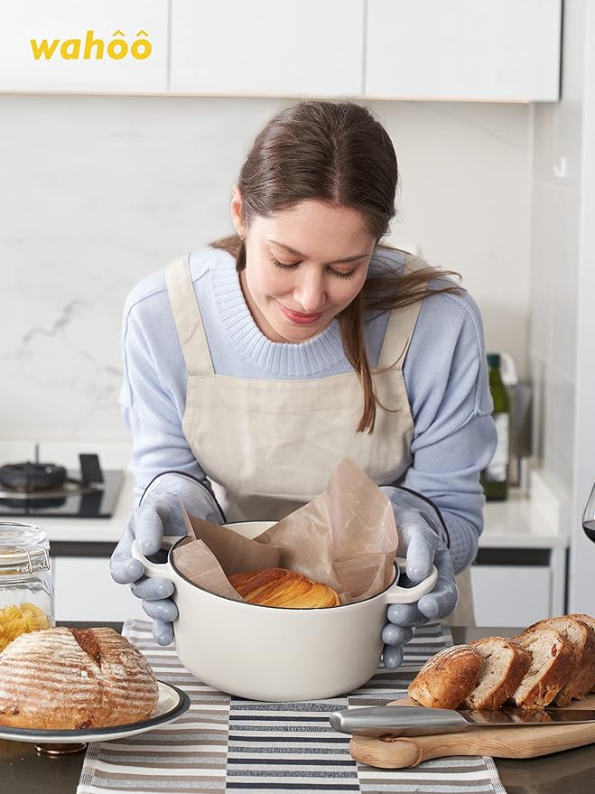 LANON Protection Wahoo Liquid Silicone Smoker Oven Gloves, Food-Contact Grade, Heat Resistant Gloves for Cooking, Grilling, Baking, Purple, M/8