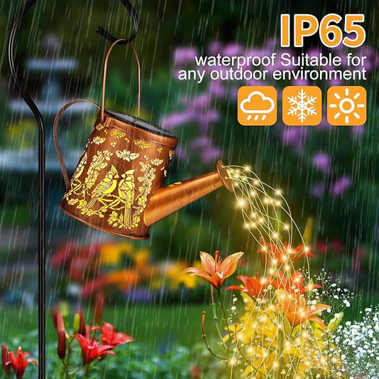 Solar Watering Can Light, Solar Powered Hanging Lantern Landscape Lights, Decorative Garden for Yard Waterproof Garden Decor, Gifts for Mom, Grandma(Cardinal)