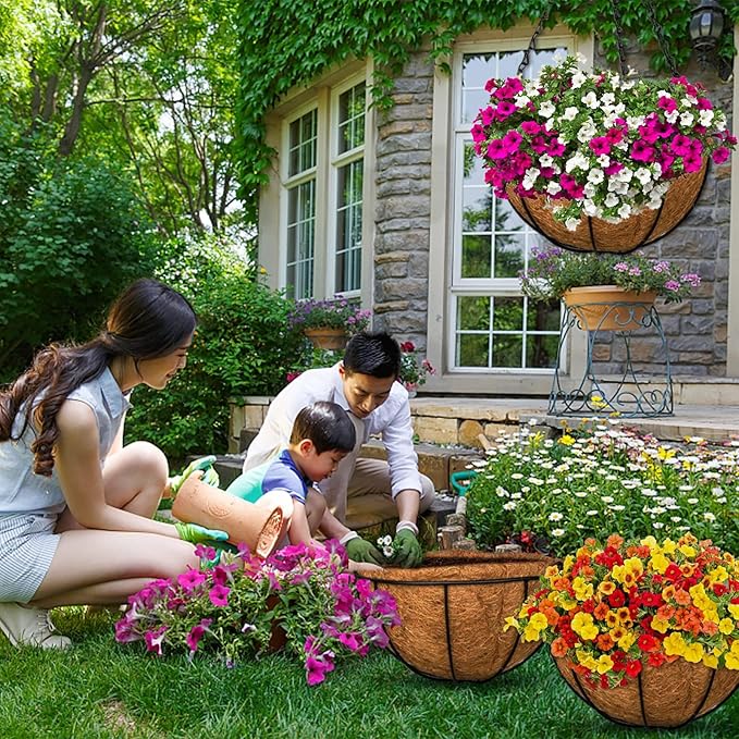 Halatool 2PCS 18Inch Coconut Liners - 100% Natural Coco Fiber Round Liners for Planters, Hanging Basket, Flowers, Vegetables