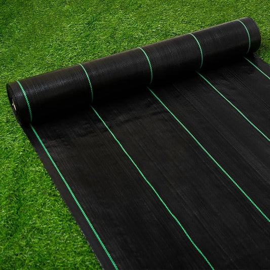 4ft x 250ft Garden Weed Barrier Landscape Fabric,Weed Block Fabric Heavy Duty 3.2OZ,Woven Mulch for Landscaping Ground Cover Weed Control Fabric, Black Garden Bed Liner