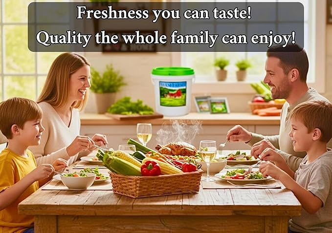 Survival Seed Vault: 50 Varieties, 50,000+ Non-GMO Heirloom Seeds - 5+ Year Supply in Secure Bucket + Growing Guide by B&KM Farms