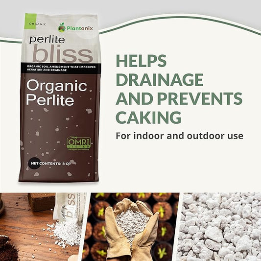 Perlite Bliss (24 Qts) - Organic Perlite for Plants - Coarse Perlite Bulk Soil Amendment - Chunky Perlite for Plants, Potting Soil, Garden Soil, & Coco Coir - Horticultural Perlite for Gardening